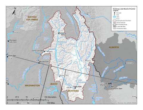Kootenay River sub-basin map