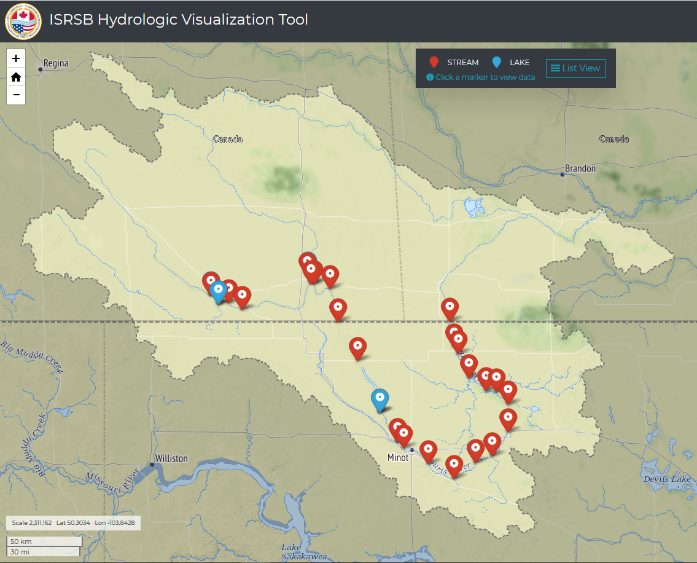 Screenshot of ISRSB Hydrologic Visualization Tool