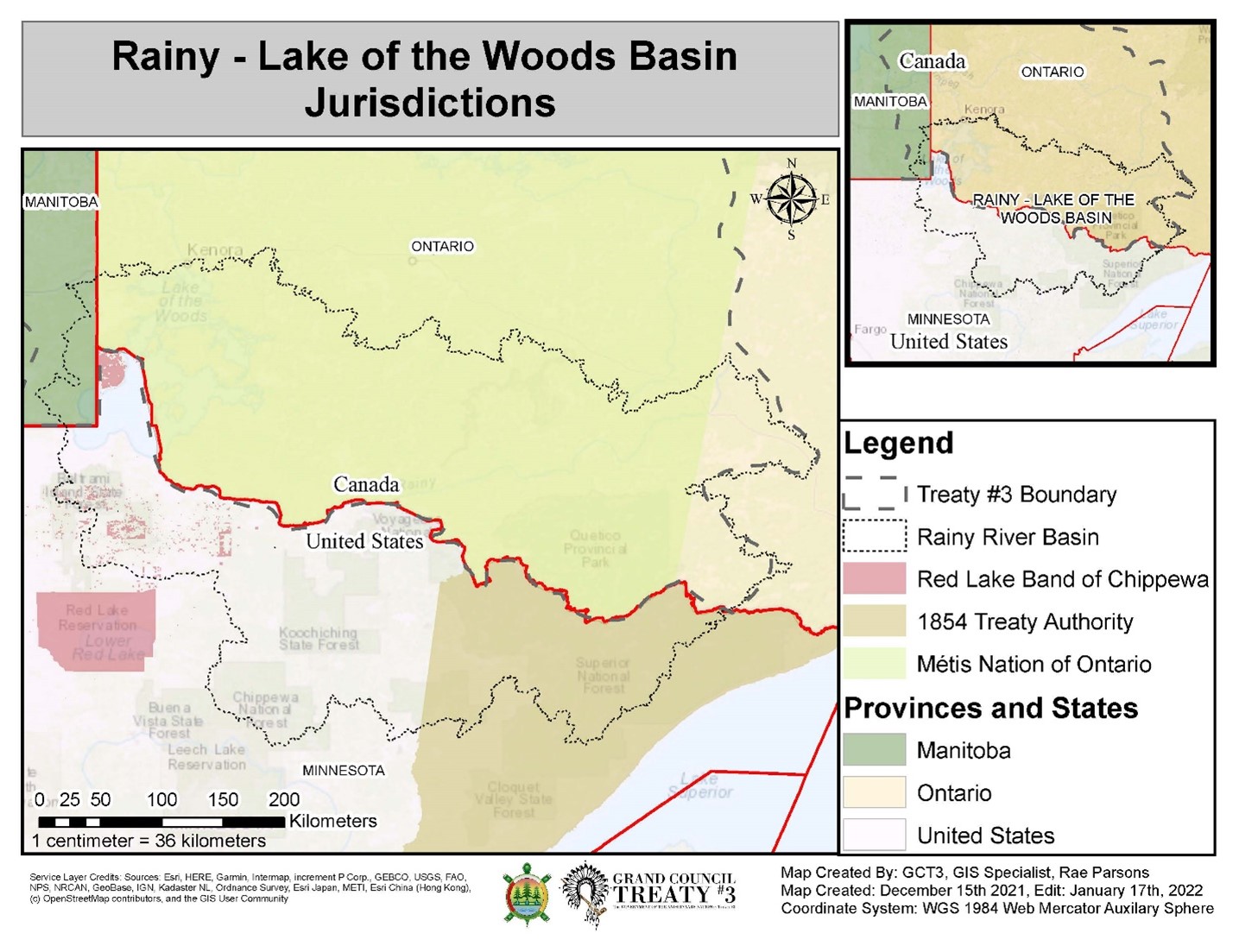rainy lake of the woods basin map