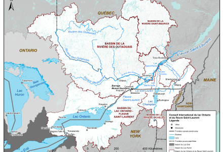 CILOFSL- Carte du bassin du Lac Ontario et du Fleuve Saint-Laurent