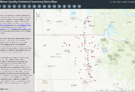 This interactive story map is a binational, multi-agency support tool that provides summary statistics from active water-quality sampling sites within the Red River Basin. 